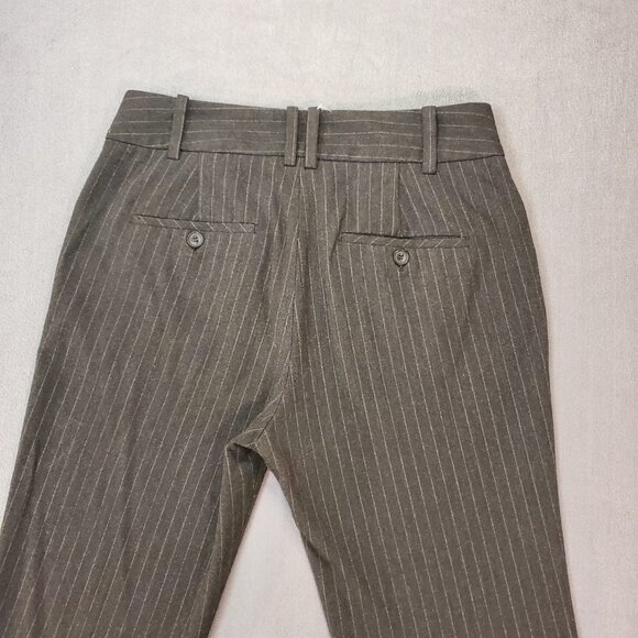 Zara Basic Women Pants Size 4 Gray with Silver Striped Business Casual High Rise - Picture 4 of 12